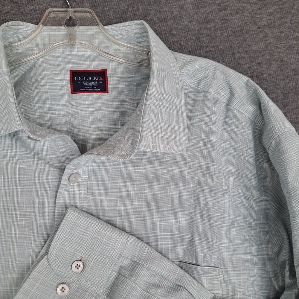 UNTUCKit Shirt Avellino XXL Button Green Long Sleeve Wrinkle Free WF